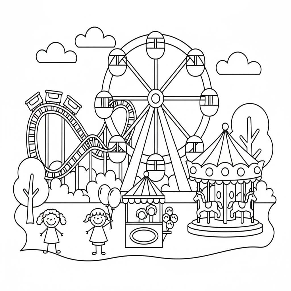 Pretparken afdrukbaar voor kinderen