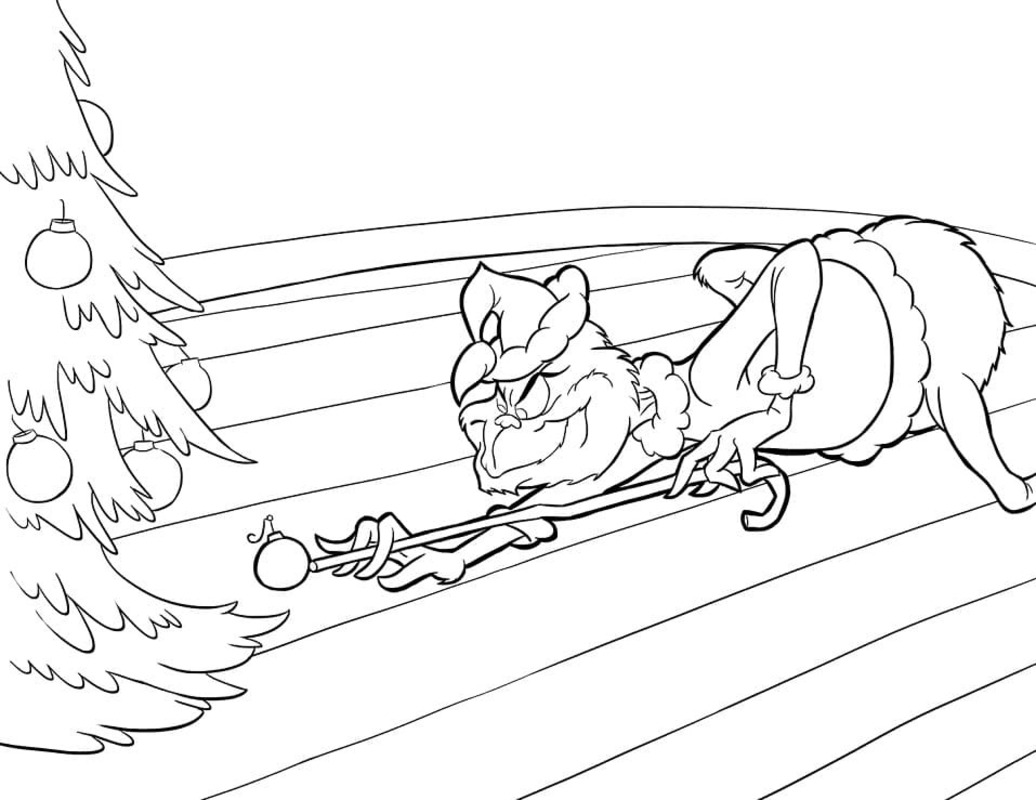 Tekenen Grinch afdrukbaar basis