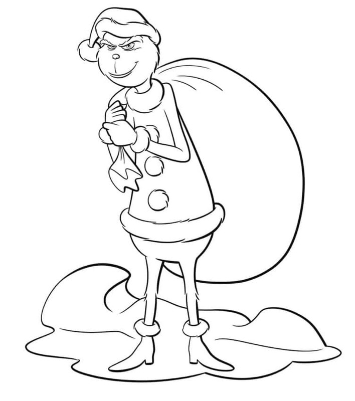 Tekenen Grinch afdrukbaar eenvoudig