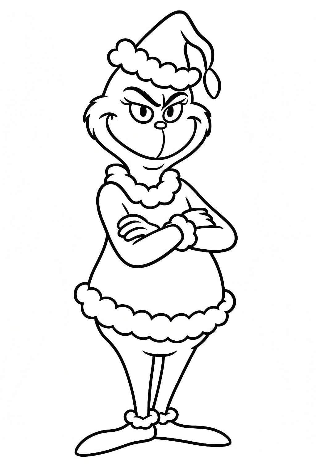 Tekenen Grinch afdrukbaar simpel