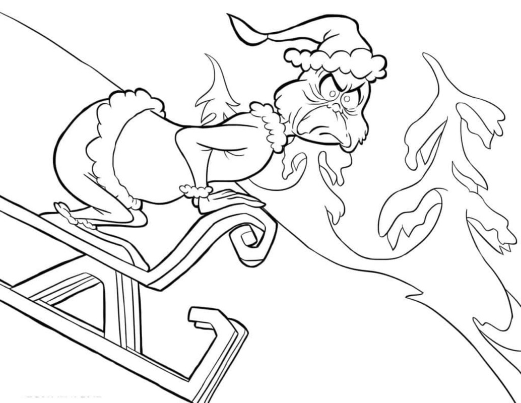 Tekenen Grinch afdrukbaar voor kinderen