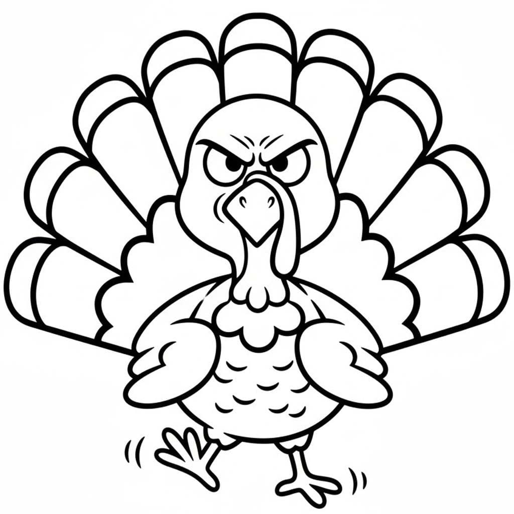 Tekenen Kalkoen afdrukbaar eenvoudig