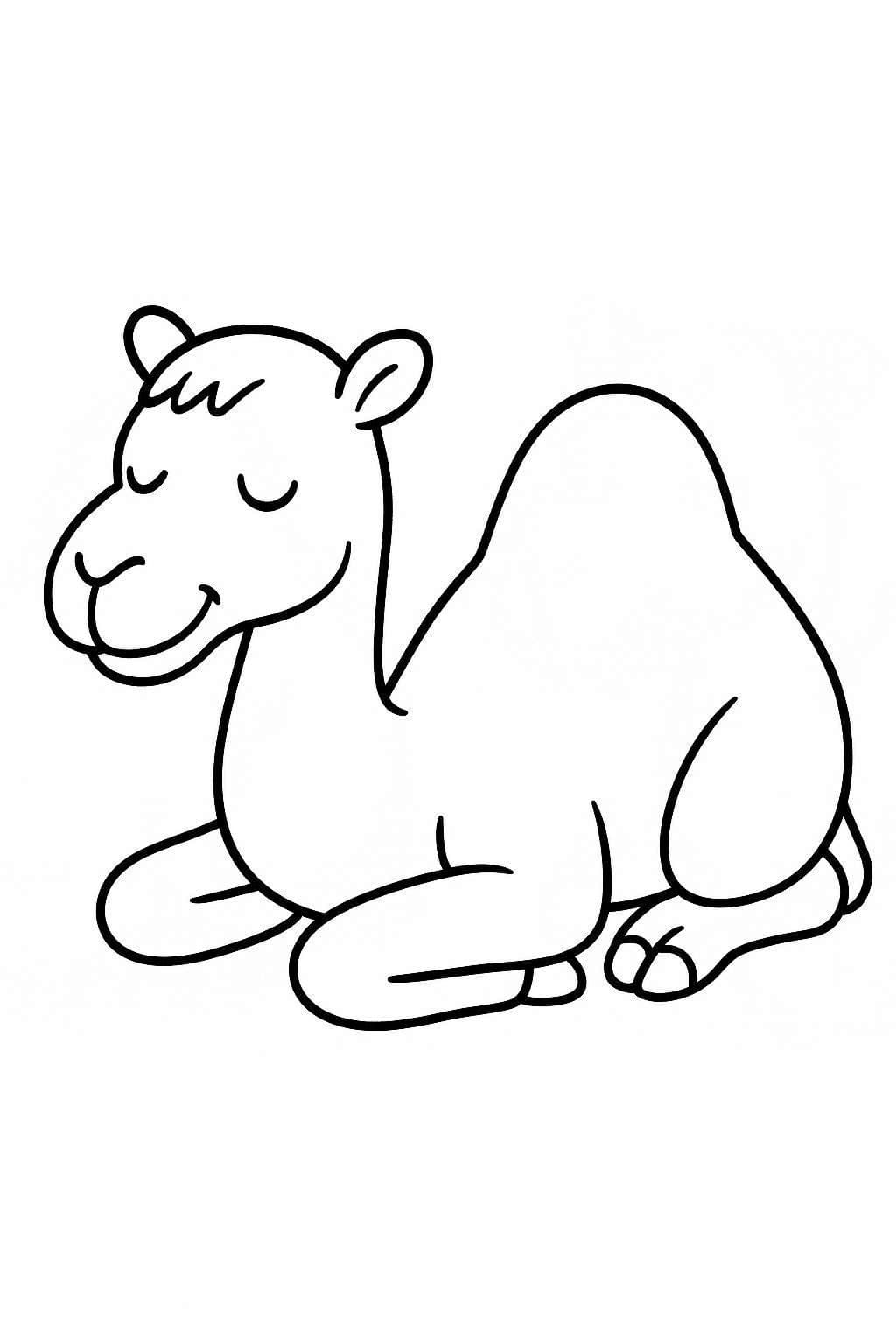 Tekenen Kameel afdrukbaar simpel