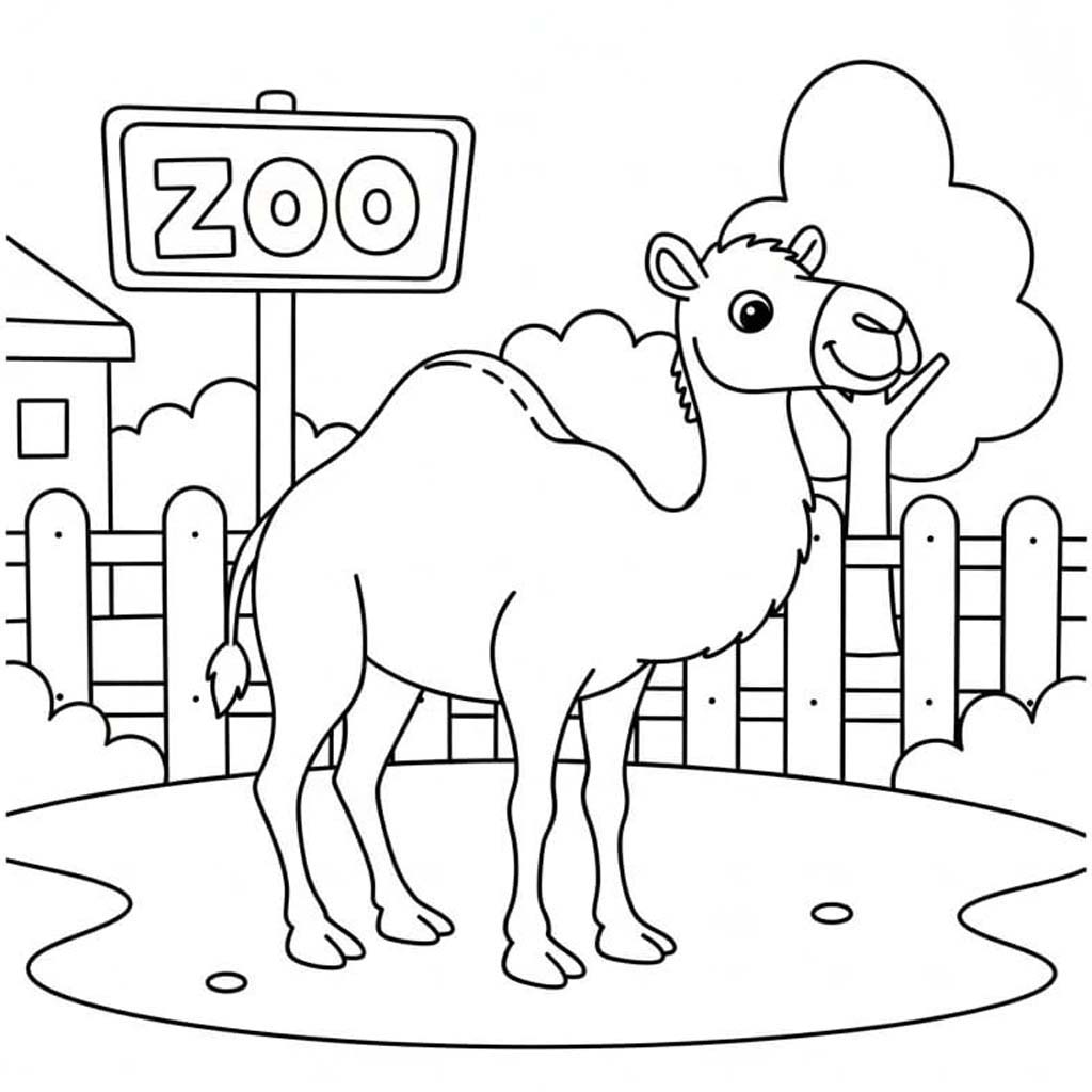 Tekenen Kameel gratis voor kinderen