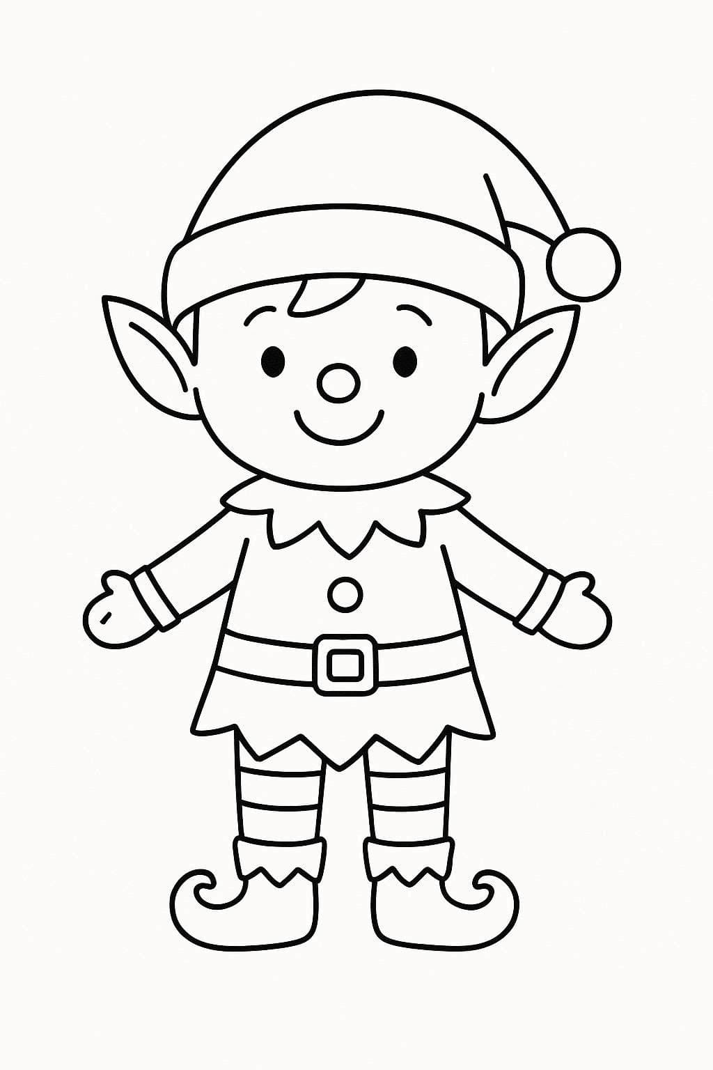 Tekenen Kerstelf afdrukbaar basis