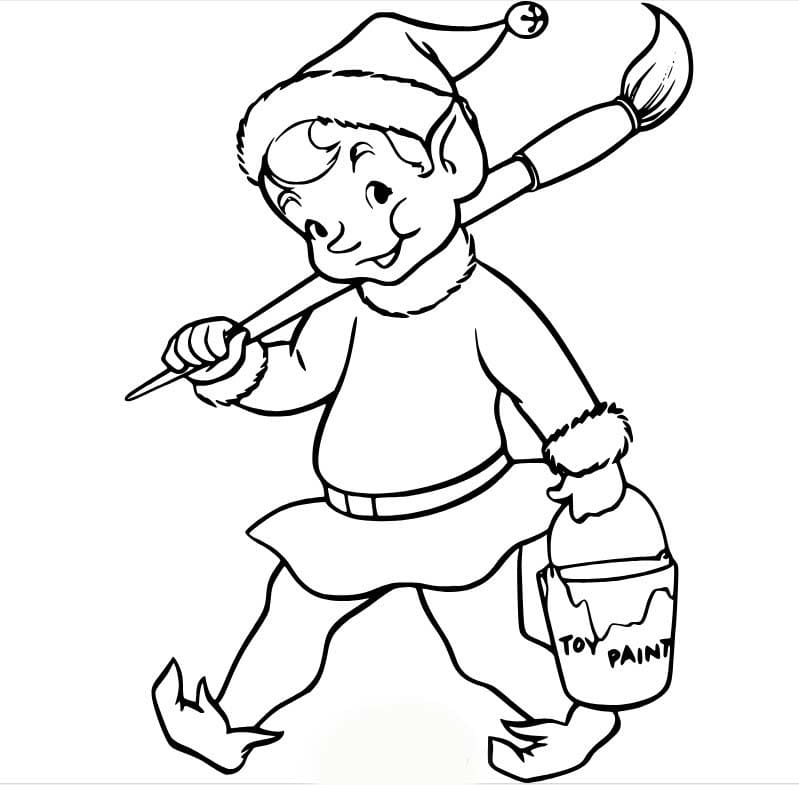 Tekenen Kerstelf afdrukbaar