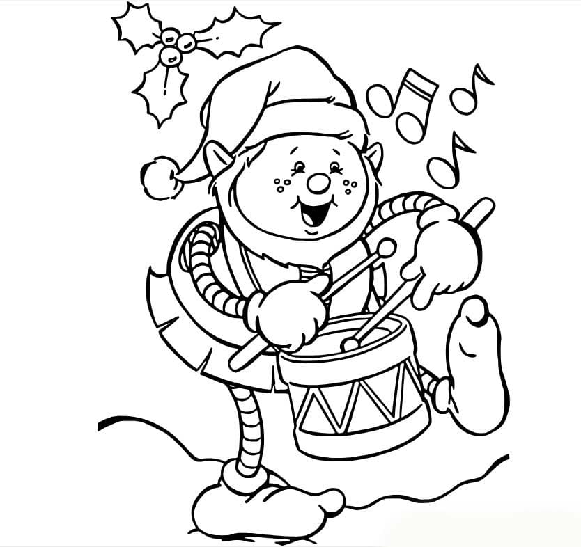 Tekenen Kerstelf afdrukbaar voor kinderen