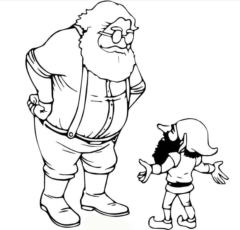 Tekenen Kerstelf gratis afdrukbaar basis