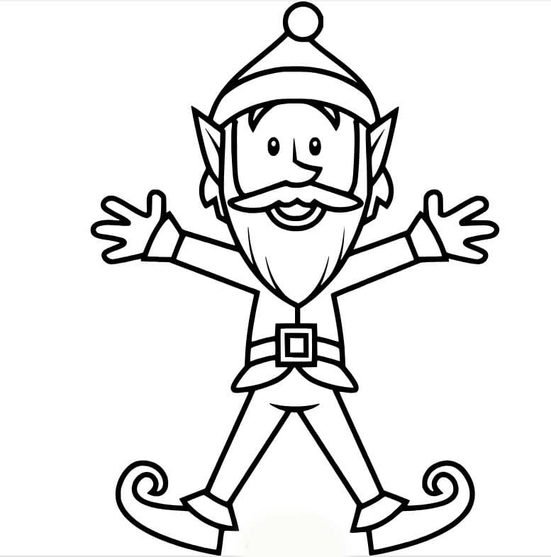 Tekenen Kerstelf gratis afdrukbaar eenvoudig