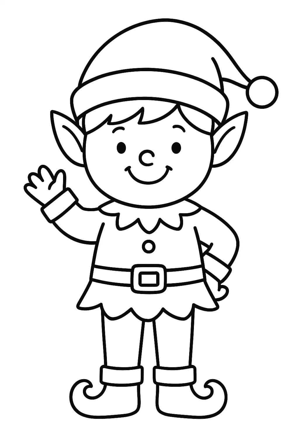 Tekenen Kerstelf gratis afdrukbaar