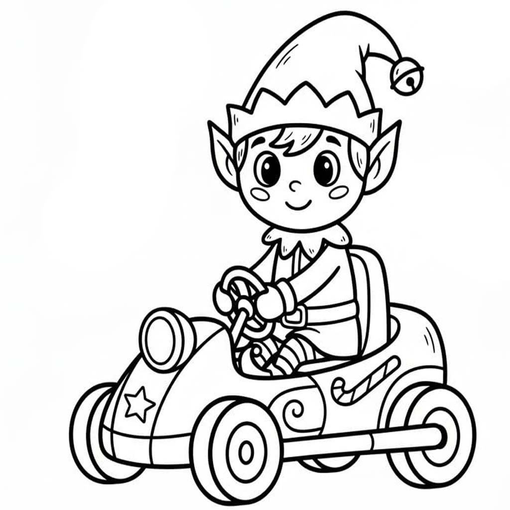 Tekenen Kerstelf gratis voor kinderen