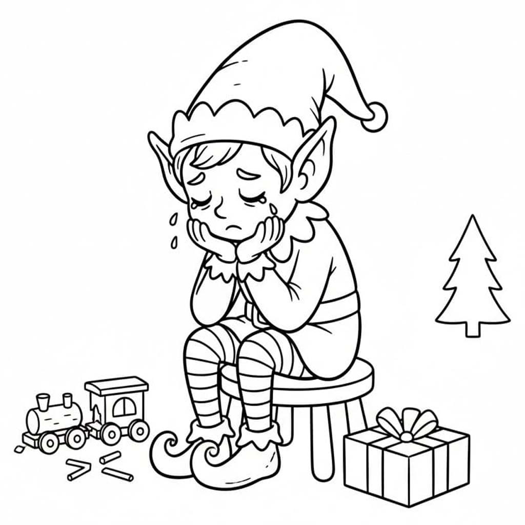 Tekenen Kerstelf voor kinderen