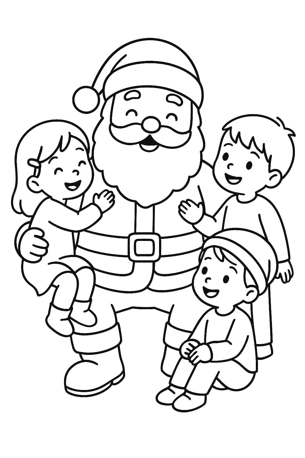 Tekenen Kerstman afdrukbaar simpel