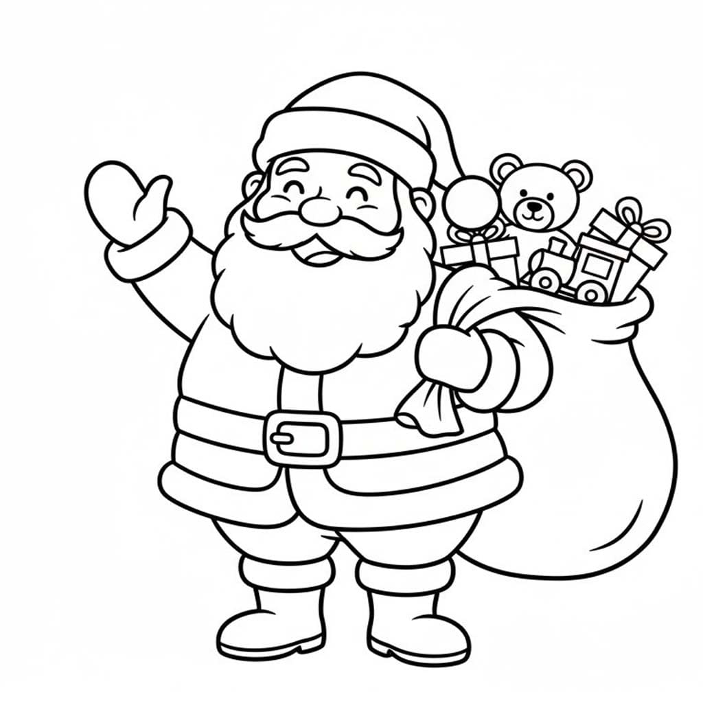 Tekenen Kerstman gratis afdrukbaar basis