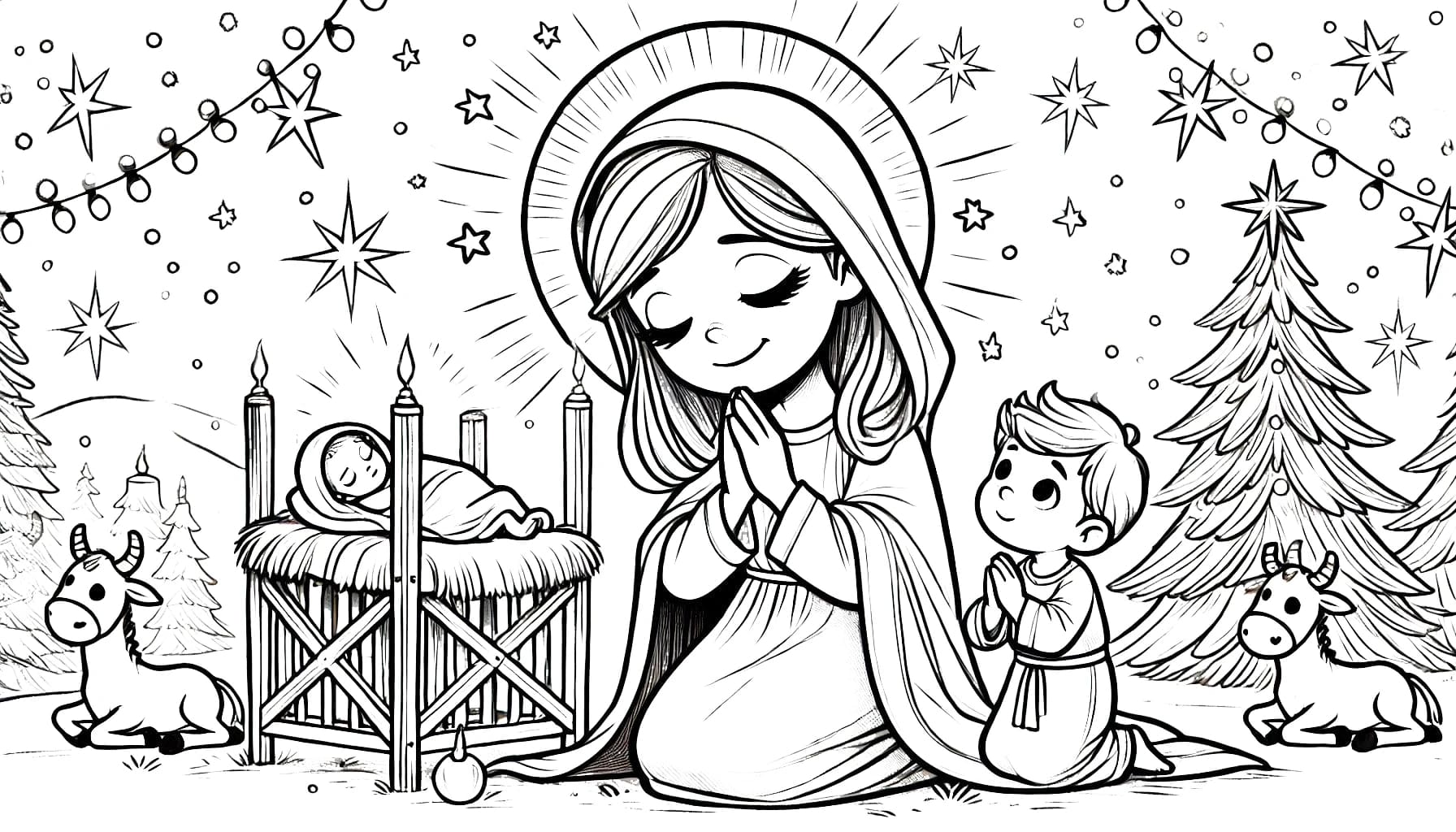 Tekenen Kerststal basis