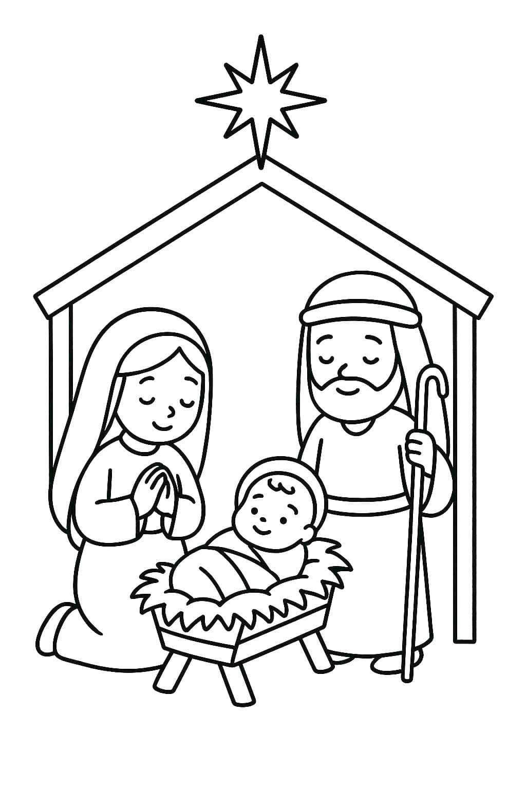 Tekenen Kerststal gratis