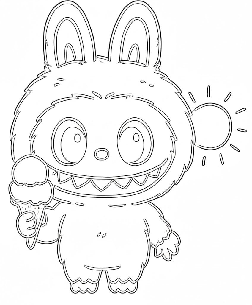 Tekenen Labubu afdrukbaar eenvoudig