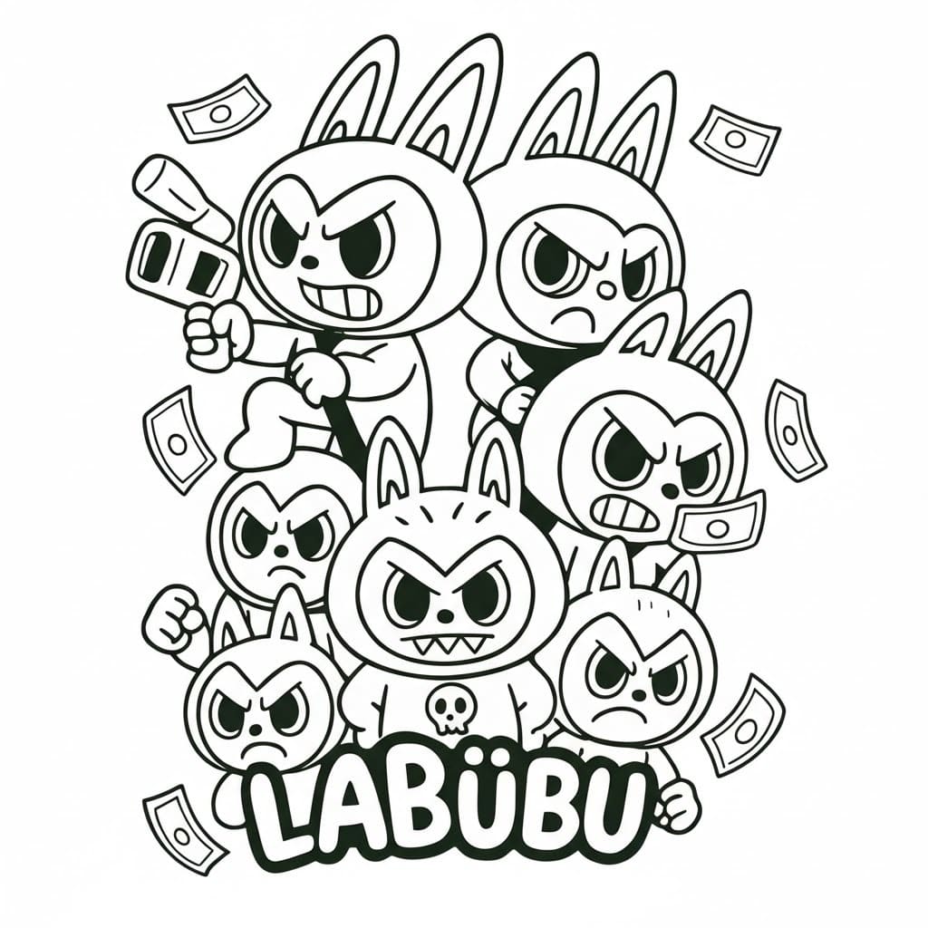 Tekenen Labubu gratis eenvoudig