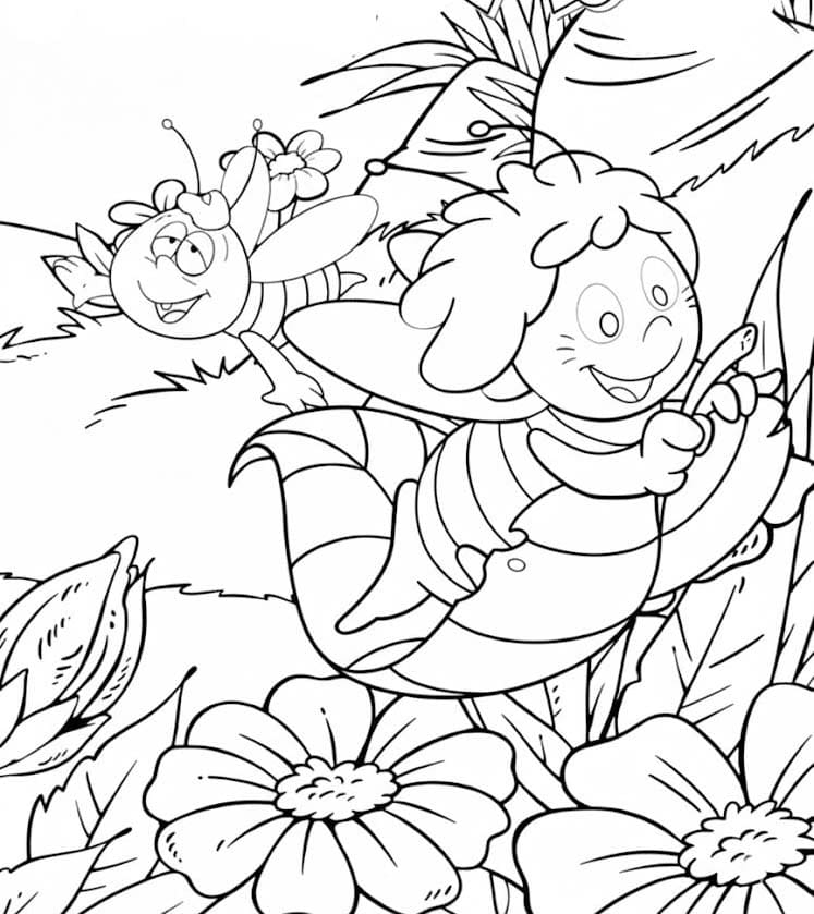 Tekenen Maja de Bij gratis afdrukbaar