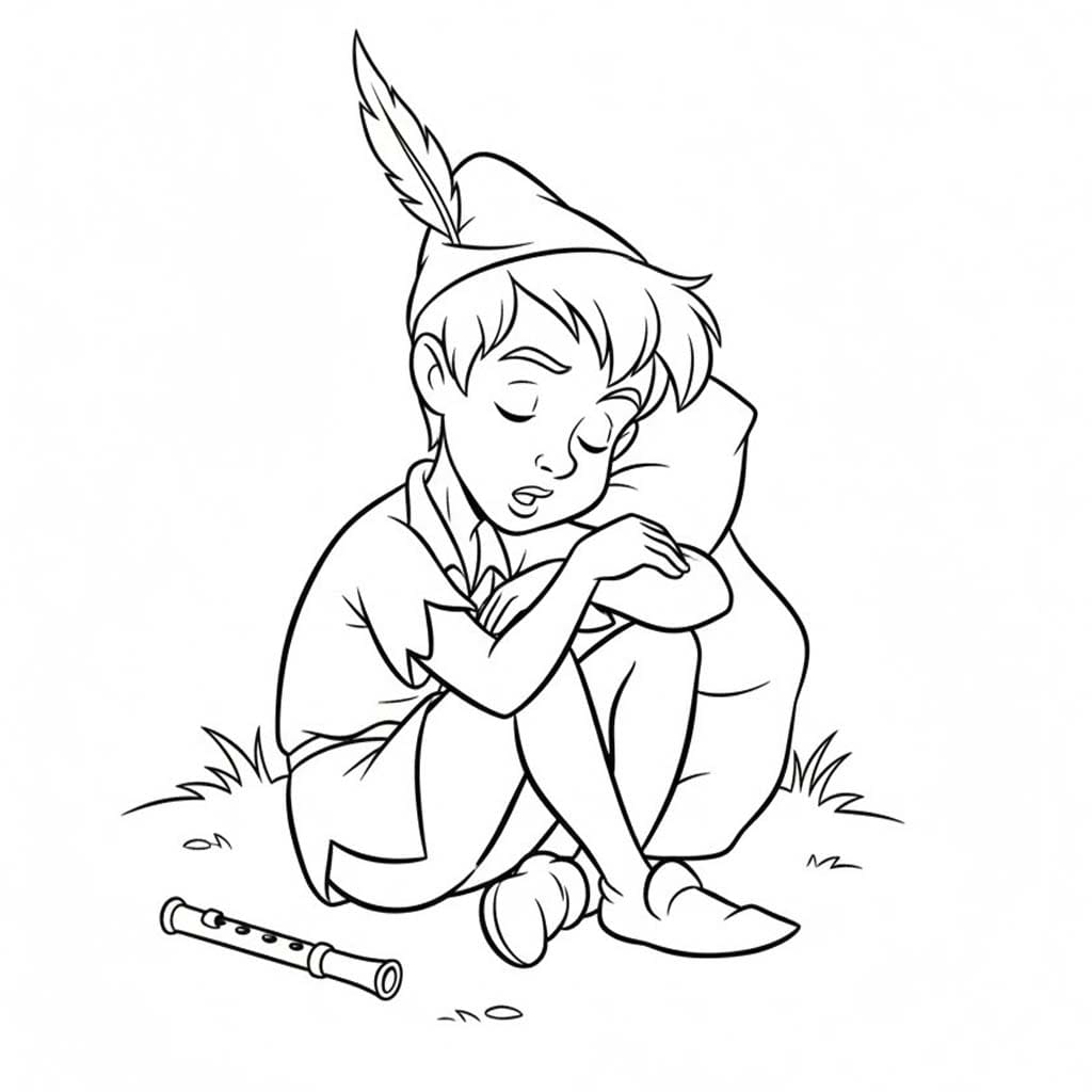 Tekenen Peter Pan afdrukbaar simpel