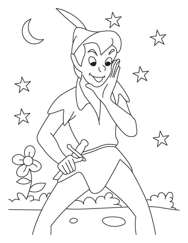 Tekenen Peter Pan gratis afdrukbaar basis