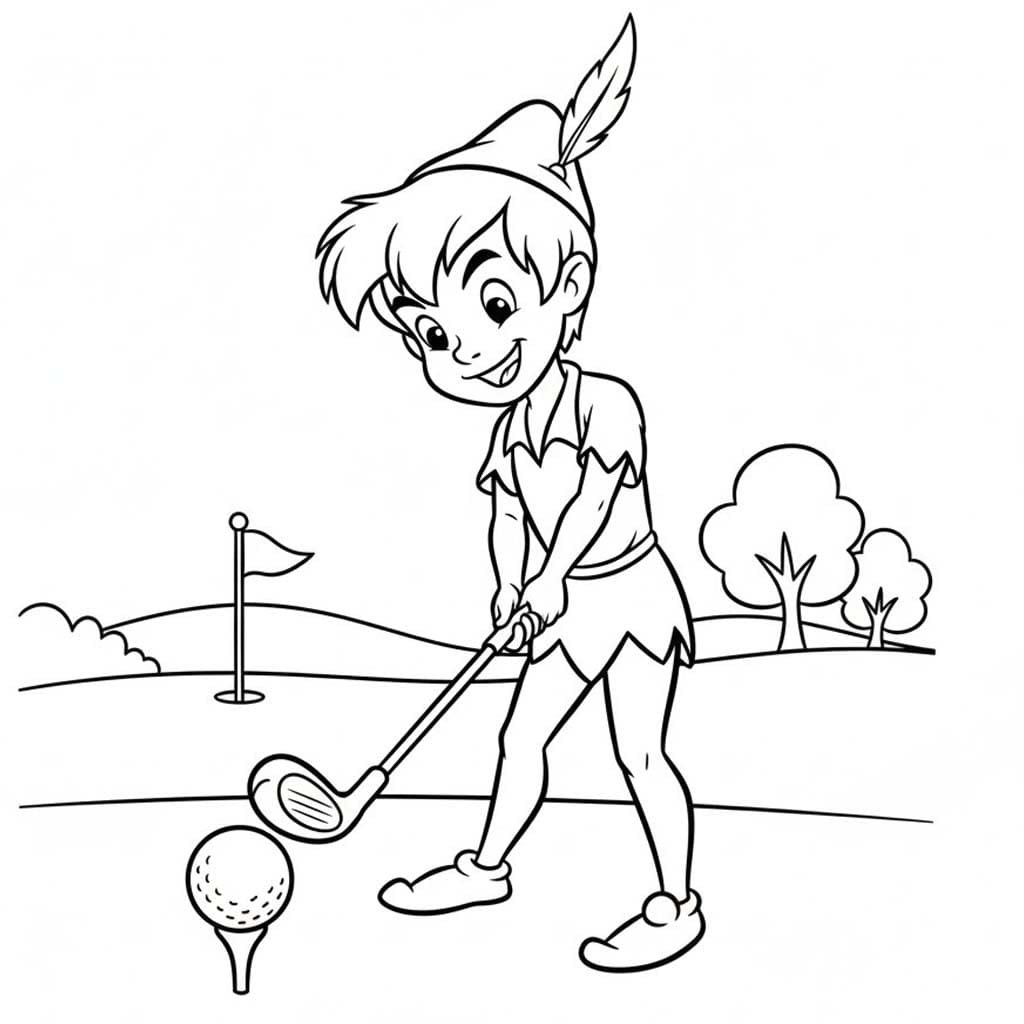 Tekenen Peter Pan gratis afdrukbaar simpel