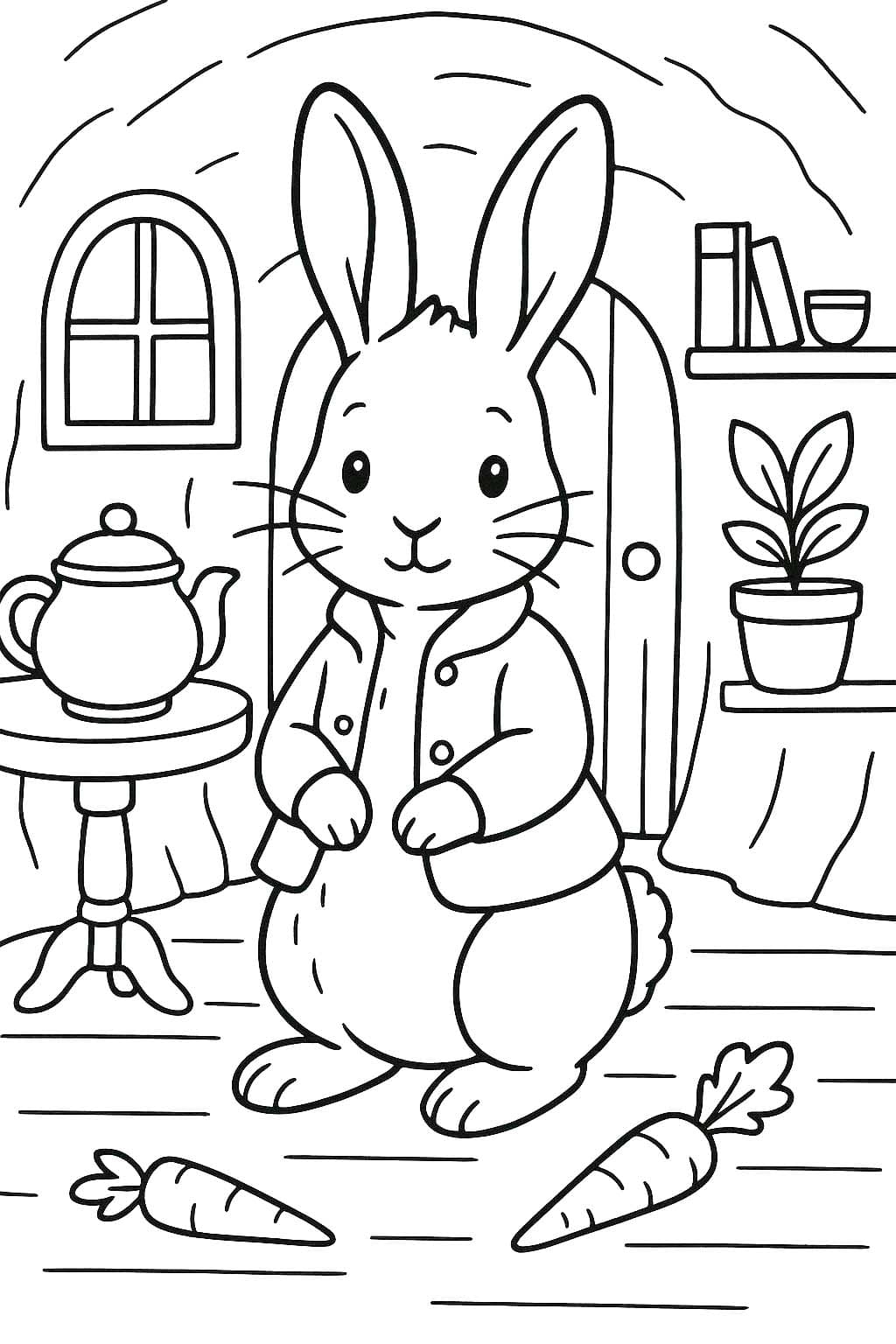 Tekenen Pieter Konijn gratis voor kinderen