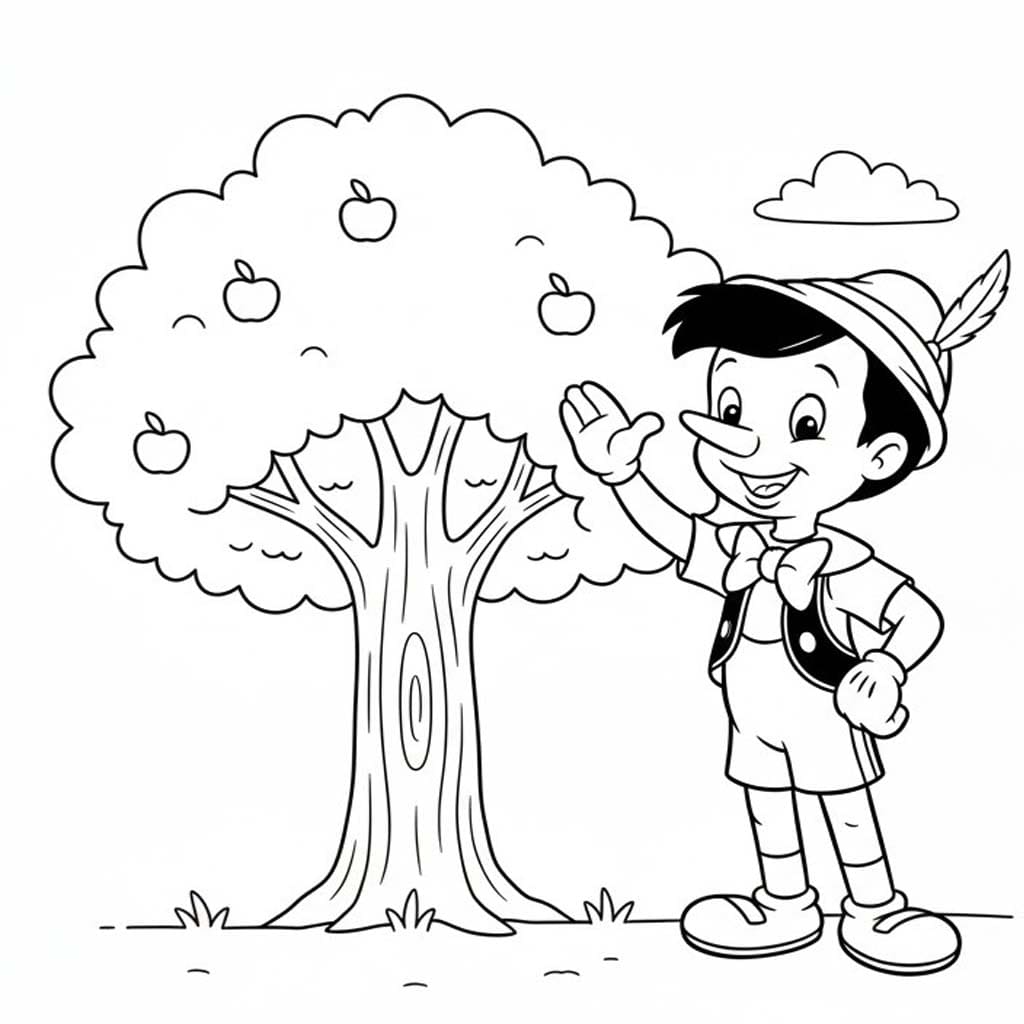 Tekenen Pinokkio afdrukbaar