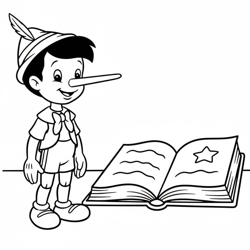 Tekenen Pinokkio afdrukbaar voor kinderen