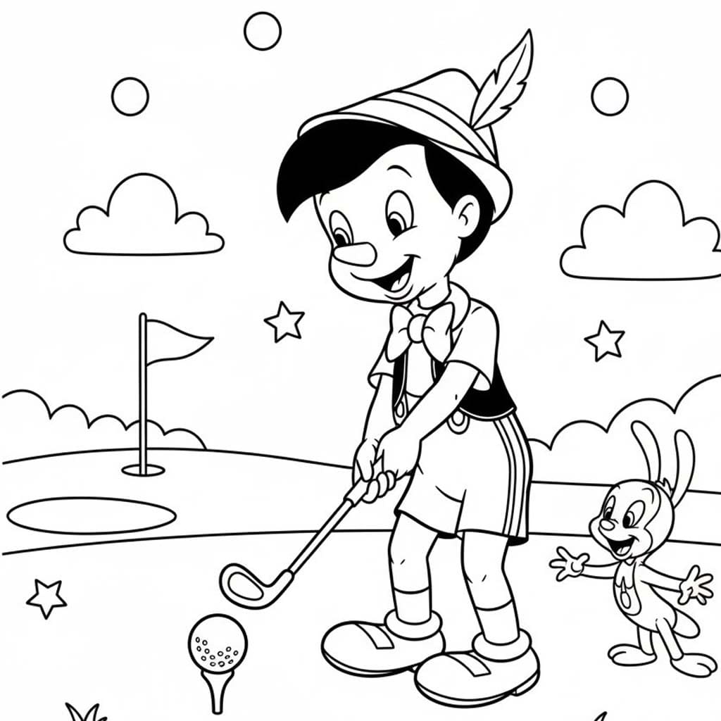 Tekenen Pinokkio gratis afdrukbaar