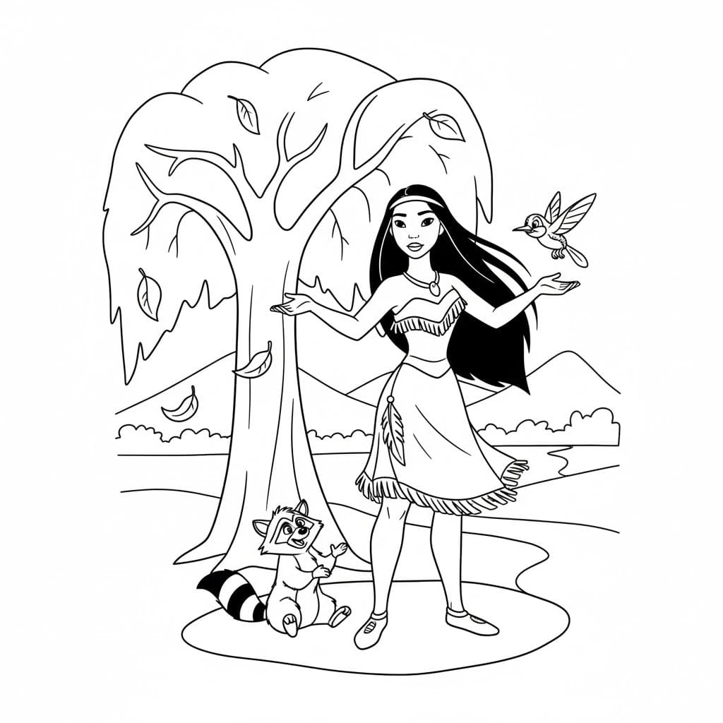 Tekenen Pocahontas 8