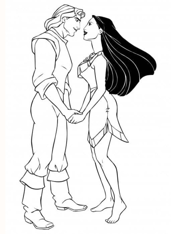 Tekenen Pocahontas gratis simpel