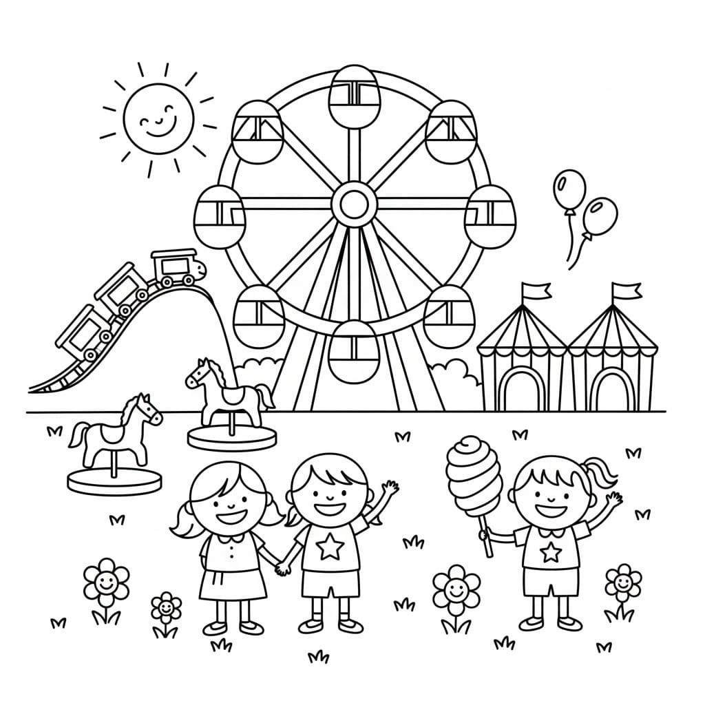 Tekenen Pretparken eenvoudig