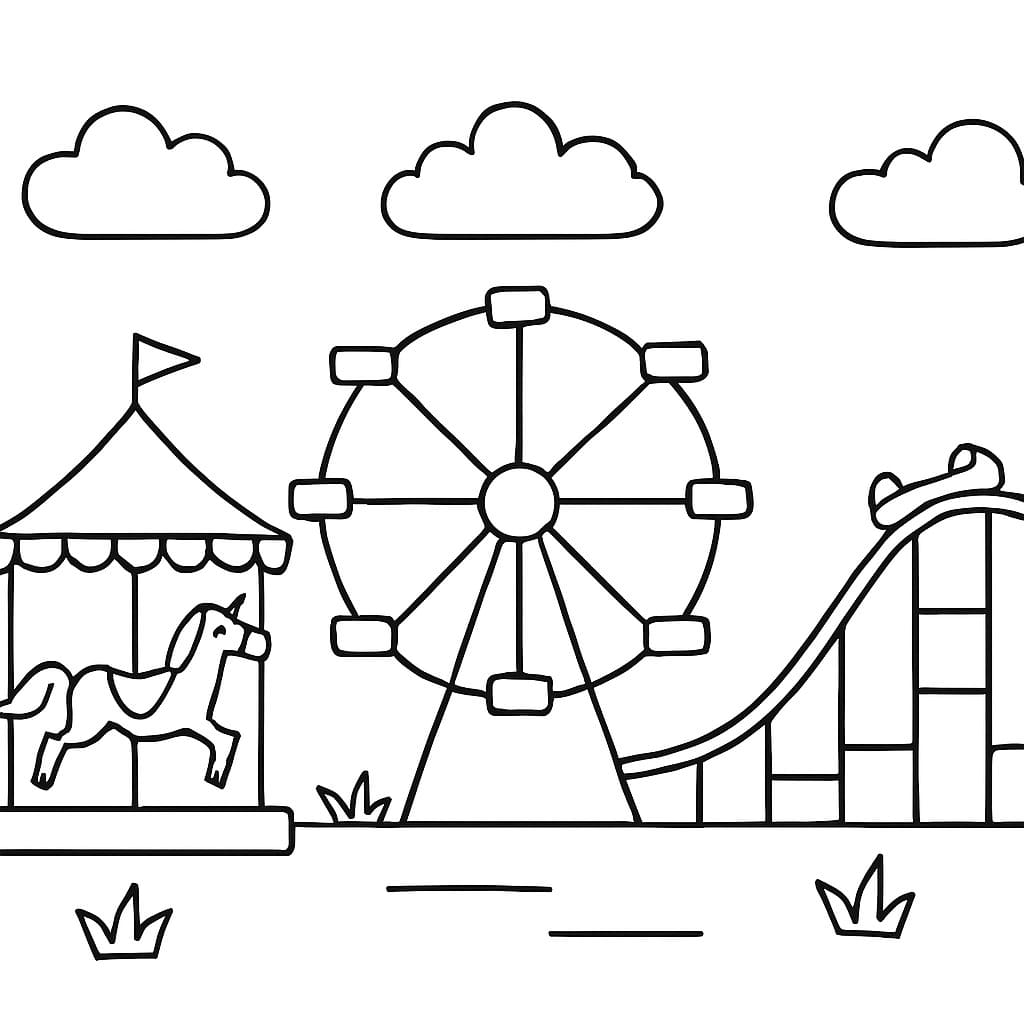 Tekenen Pretparken gratis eenvoudig