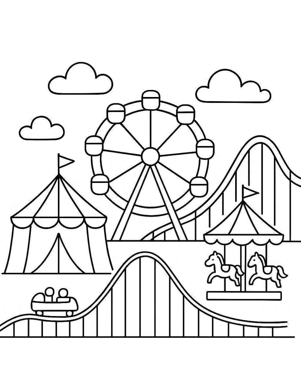 Tekenen Pretparken gratis simpel