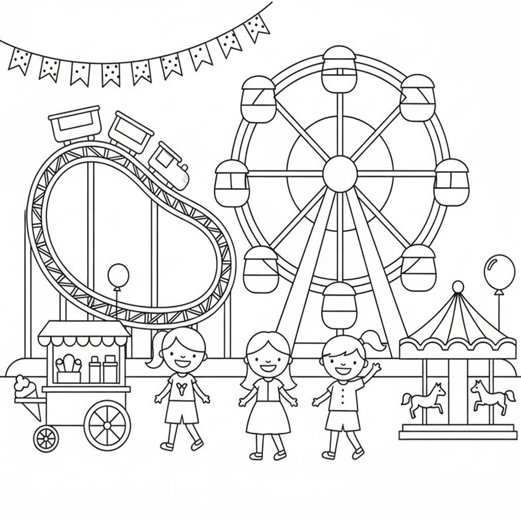 Tekenen Pretparken simpel