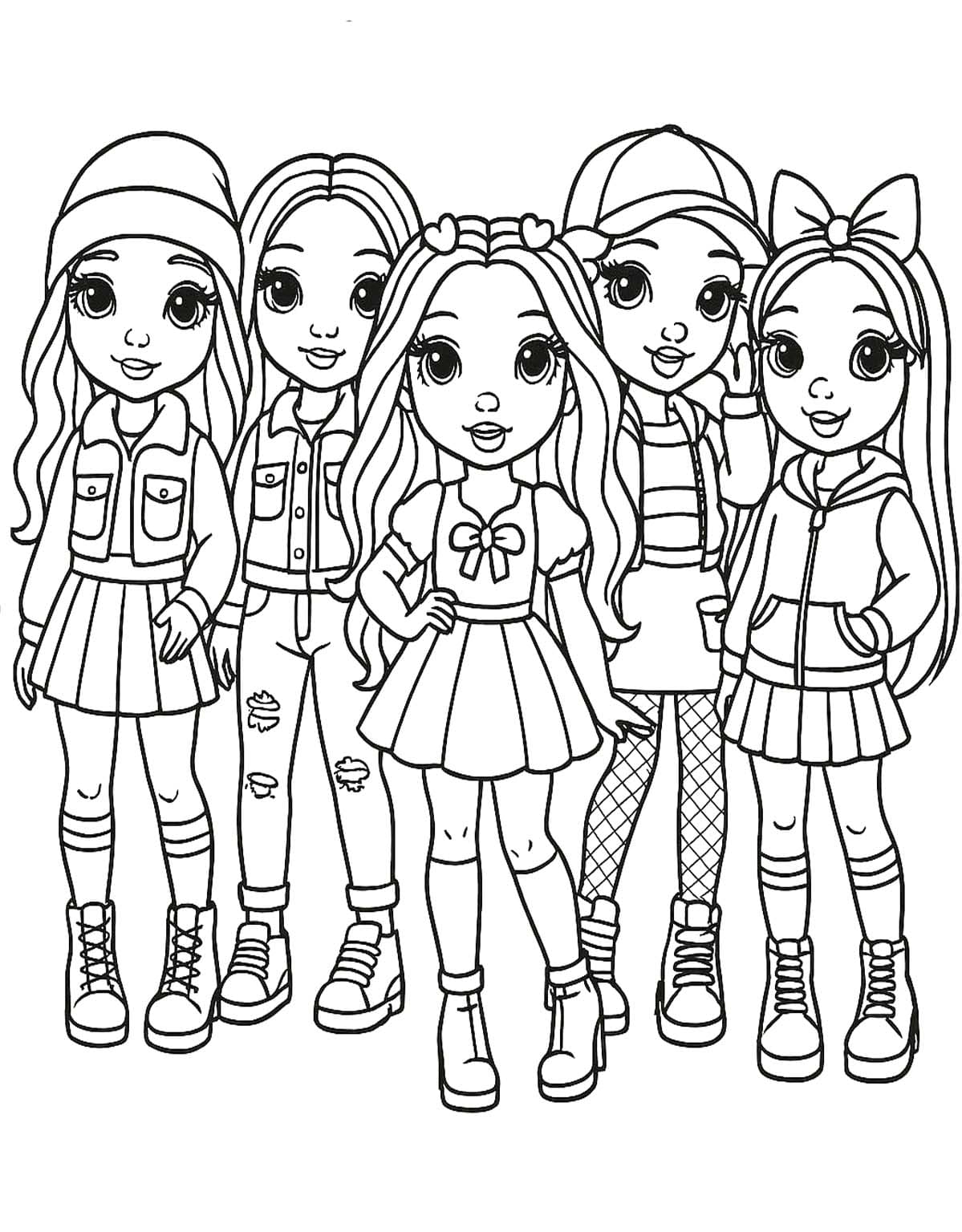 Tekenen Rainbow High afdrukbaar simpel