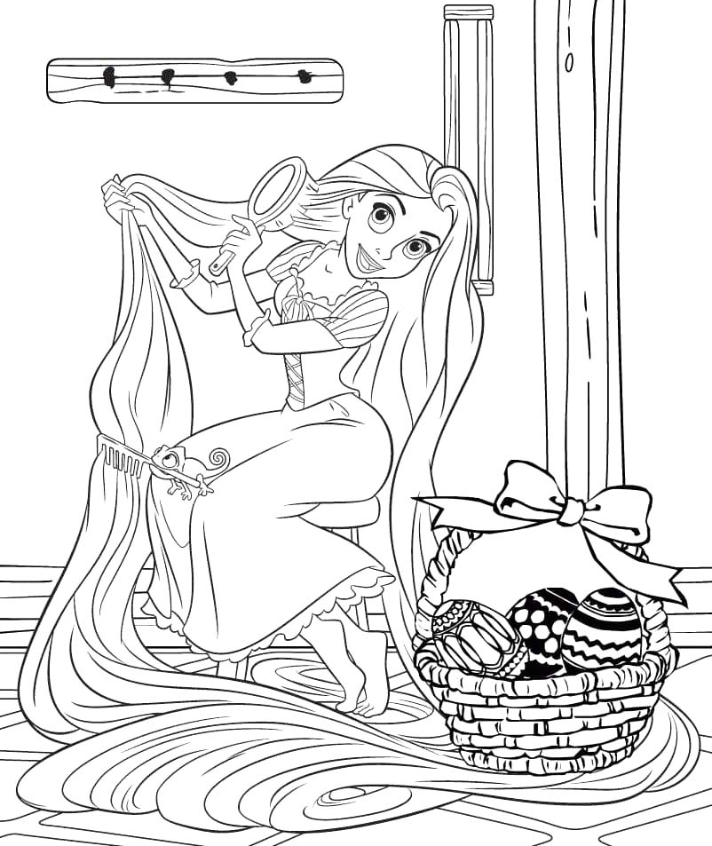 Tekenen Rapunzel gratis voor kinderen