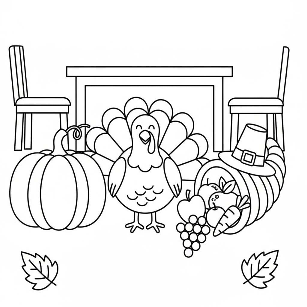 Tekenen Thanksgiving afdrukbaar