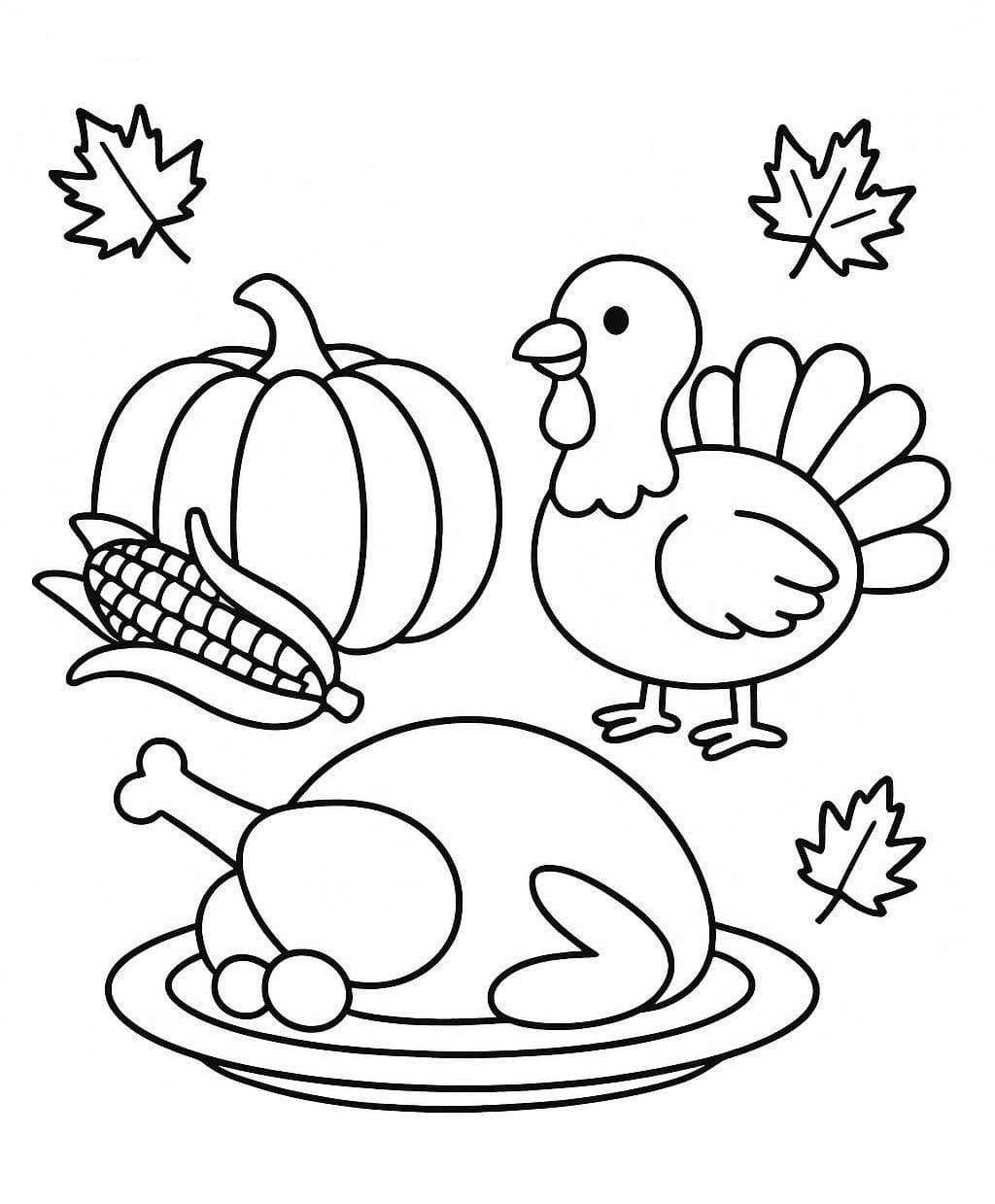 Tekenen Thanksgiving gratis simpel