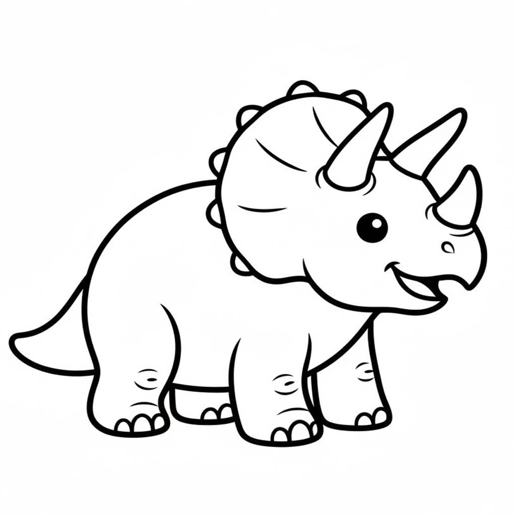 Tekenen Triceratops gratis afdrukbaar