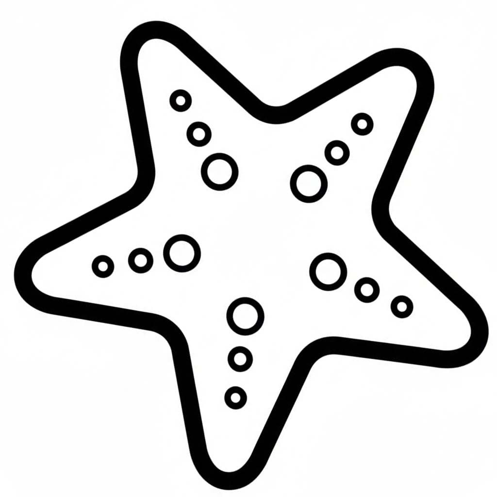 Tekenen Zeester gratis eenvoudig