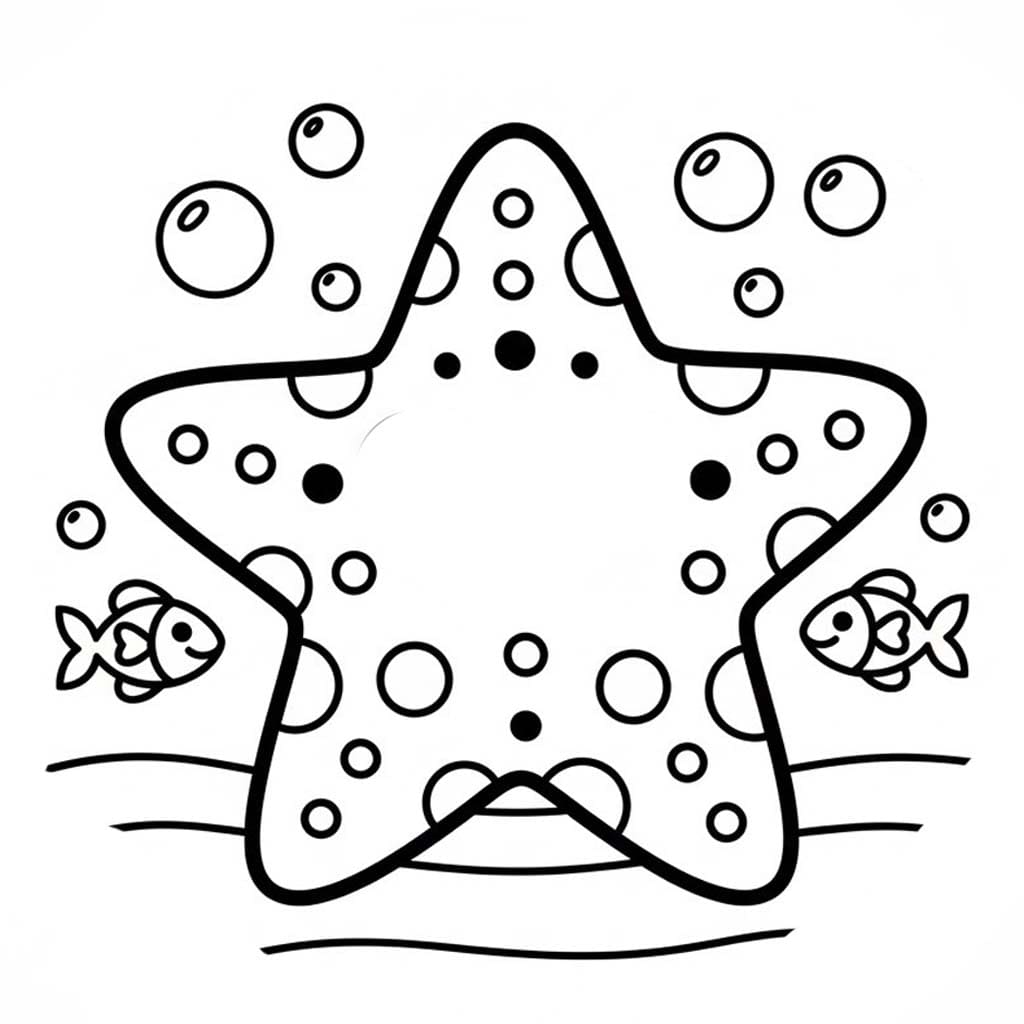 Tekenen Zeester gratis simpel