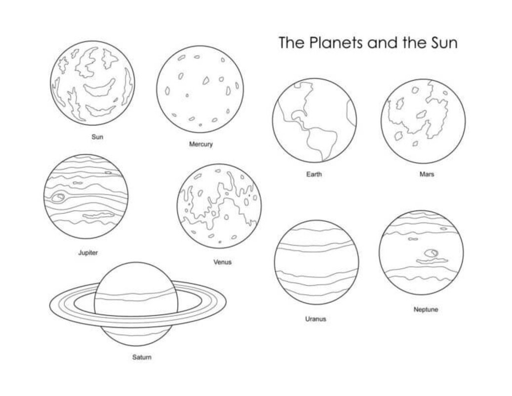 Tekenen Zonnestelsel gratis afdrukbaar