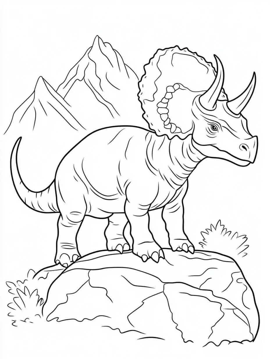 Triceratops afdrukbaar basis