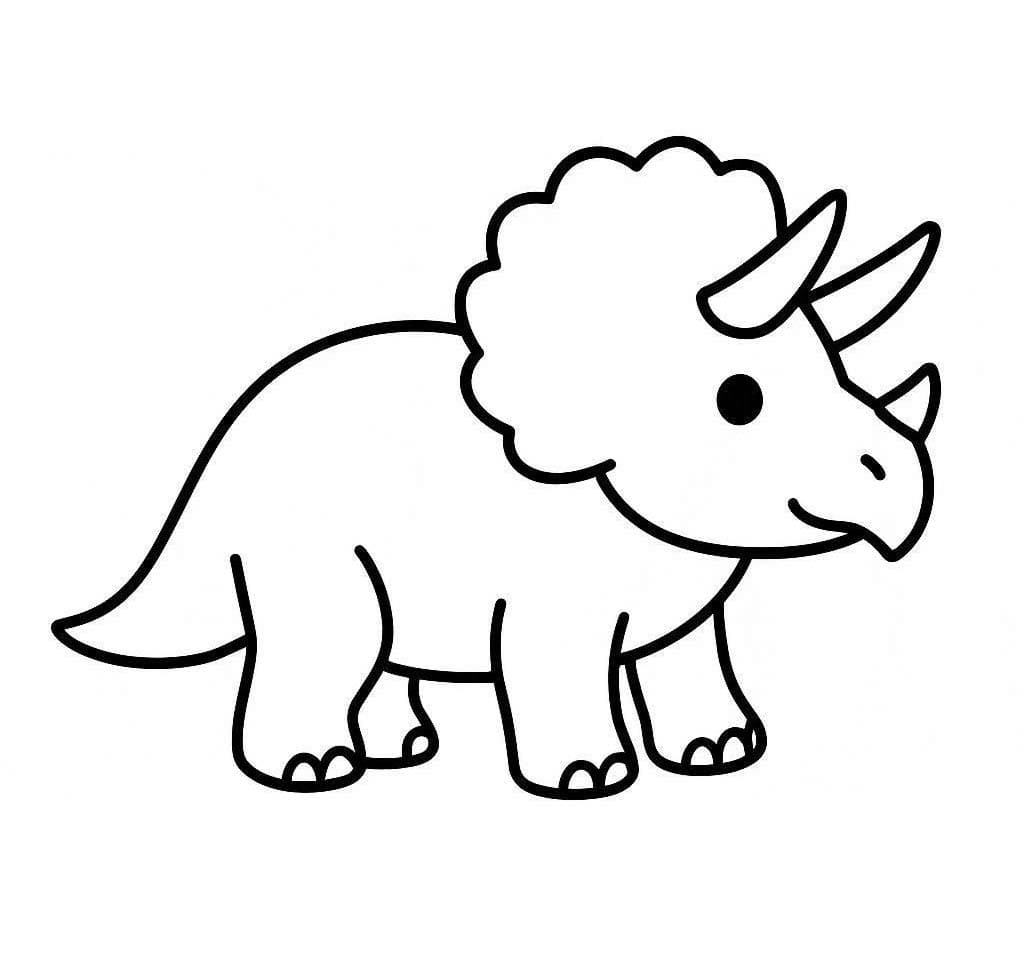 Triceratops afdrukbaar eenvoudig