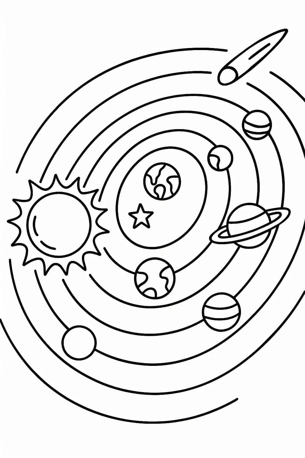 Zonnestelsel afdrukbaar simpel