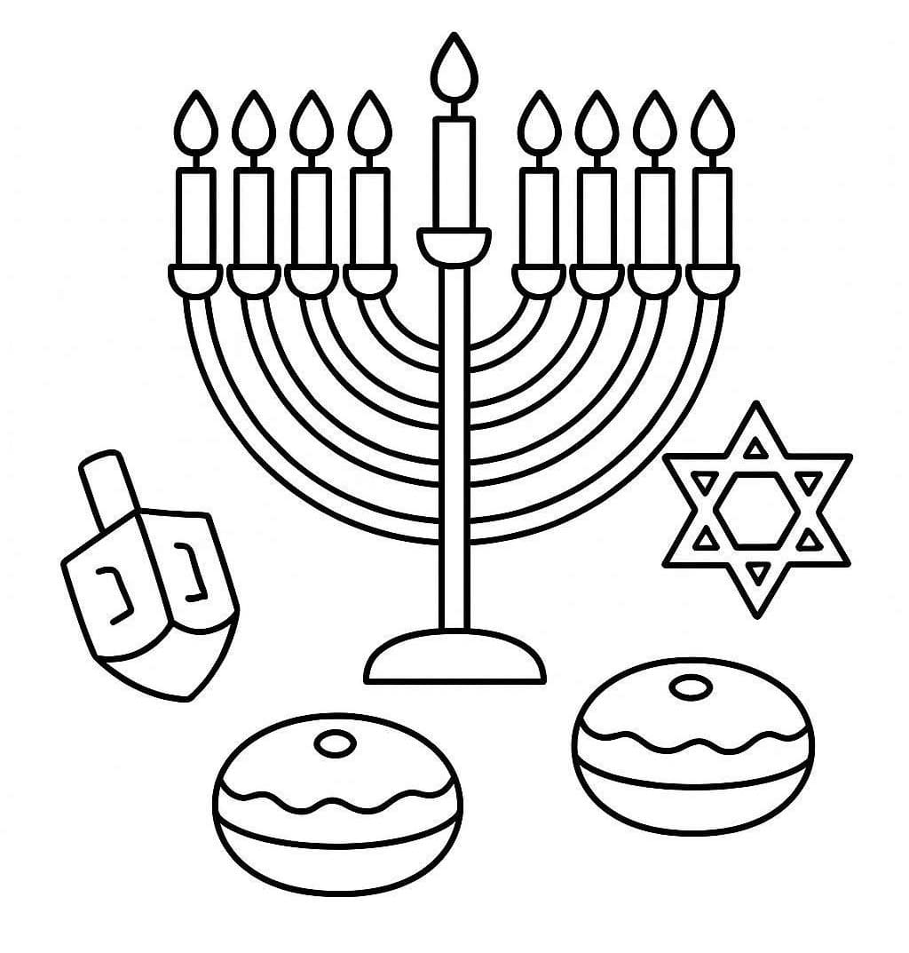 Chanoeka afdrukbaar simpel