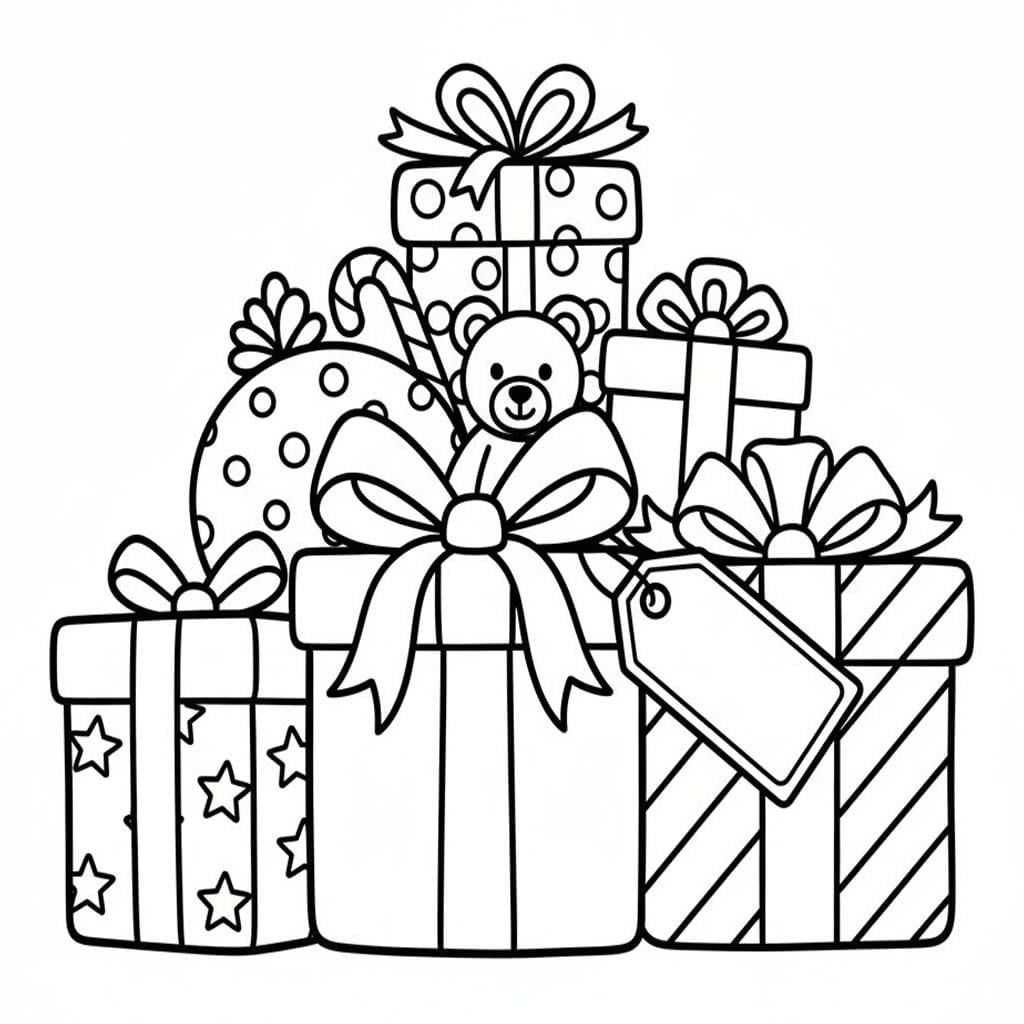 Kerstcadeau afdrukbaar simpel