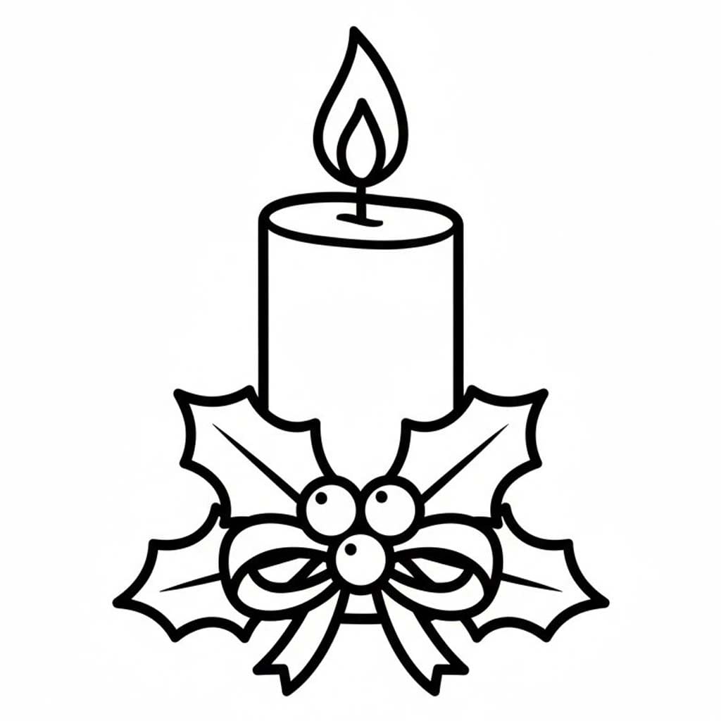 Kerstkaarsen gratis afdrukbaar voor kinderen